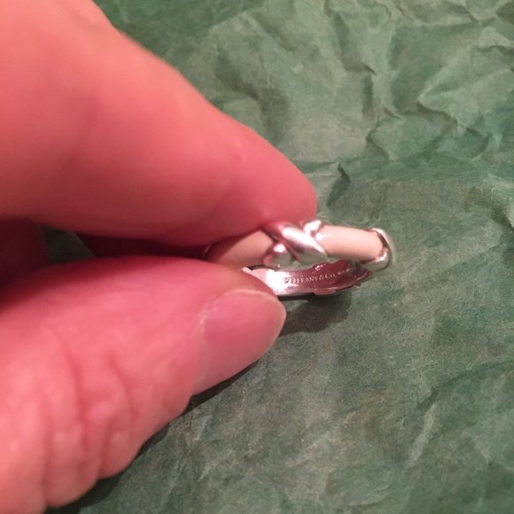 TIFFANY&CO. SIGNATURE 'X' ENAMEL BAND, SZ 6, AUTHENTIC - Picture 6 of 7
